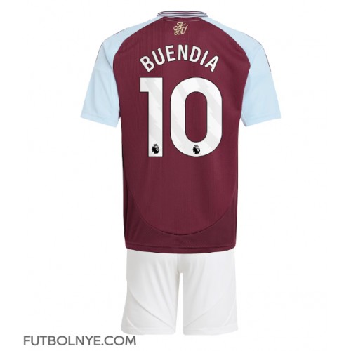 Camiseta Aston Villa Emiliano Buendia #10 Primera Equipación para niños 2024-25 manga corta (+ pantalones cortos)